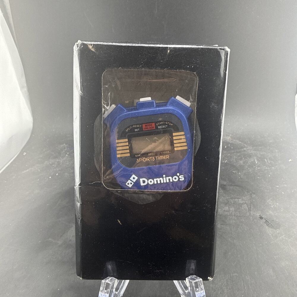 Vintage Domino's Pizza Sports Timer Stopwatch Digital Blue Promo Collectible NIB